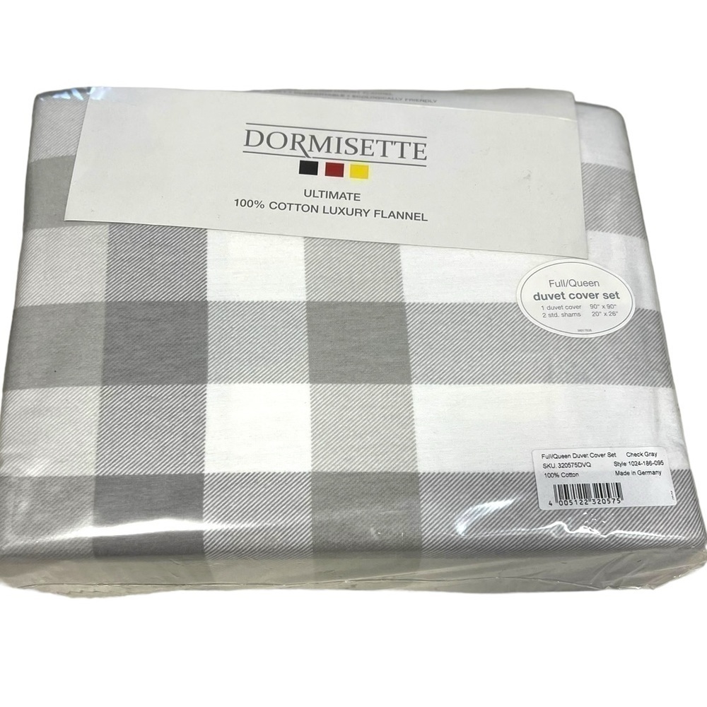 Dormisette 100% Cotton Luxury German Flannel 3 pc Full/Queen Duvet Cover…
